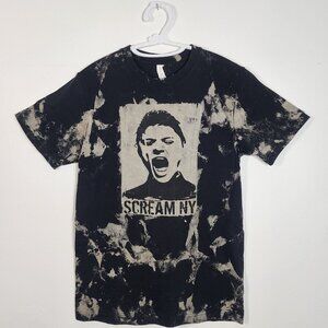 Black t-shirt, wearable art, one-of-a-kind, all-gender/unisex